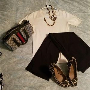 White, Short Sleeved Maternity Sweater Shirt